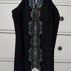 Miraclesuit Black Asymmetrical Sleeveless Swimwear